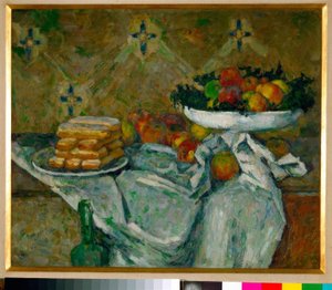 Gyümölcs tál és tányér cookie-kat alkotó: Paul Cézanne